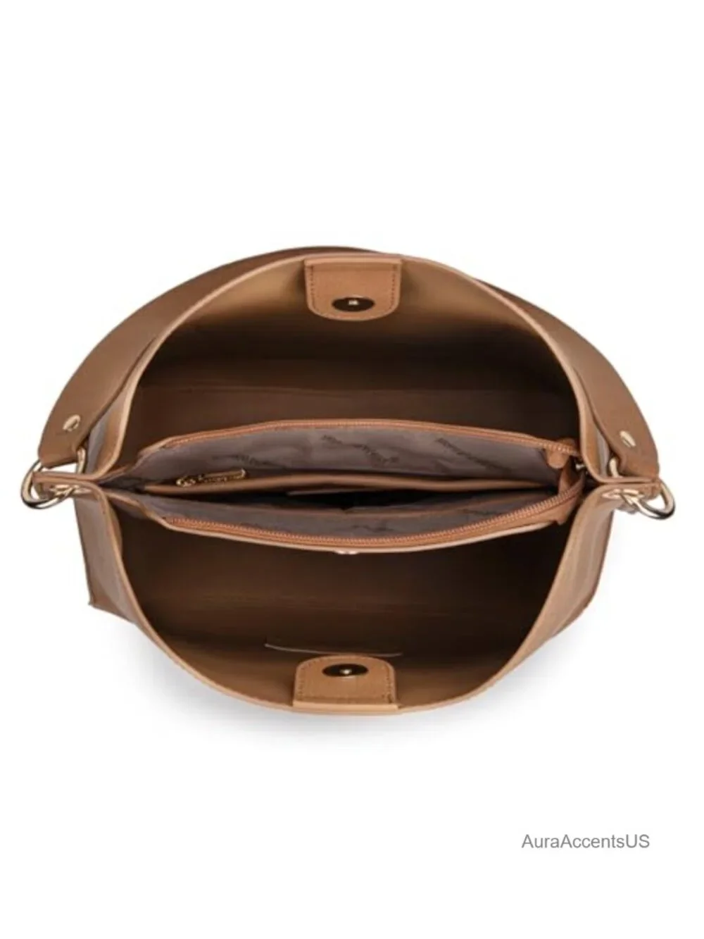 Medium Hobo Bag for Women, Vegan Leather Shoulder Purse with 3 Compartments,